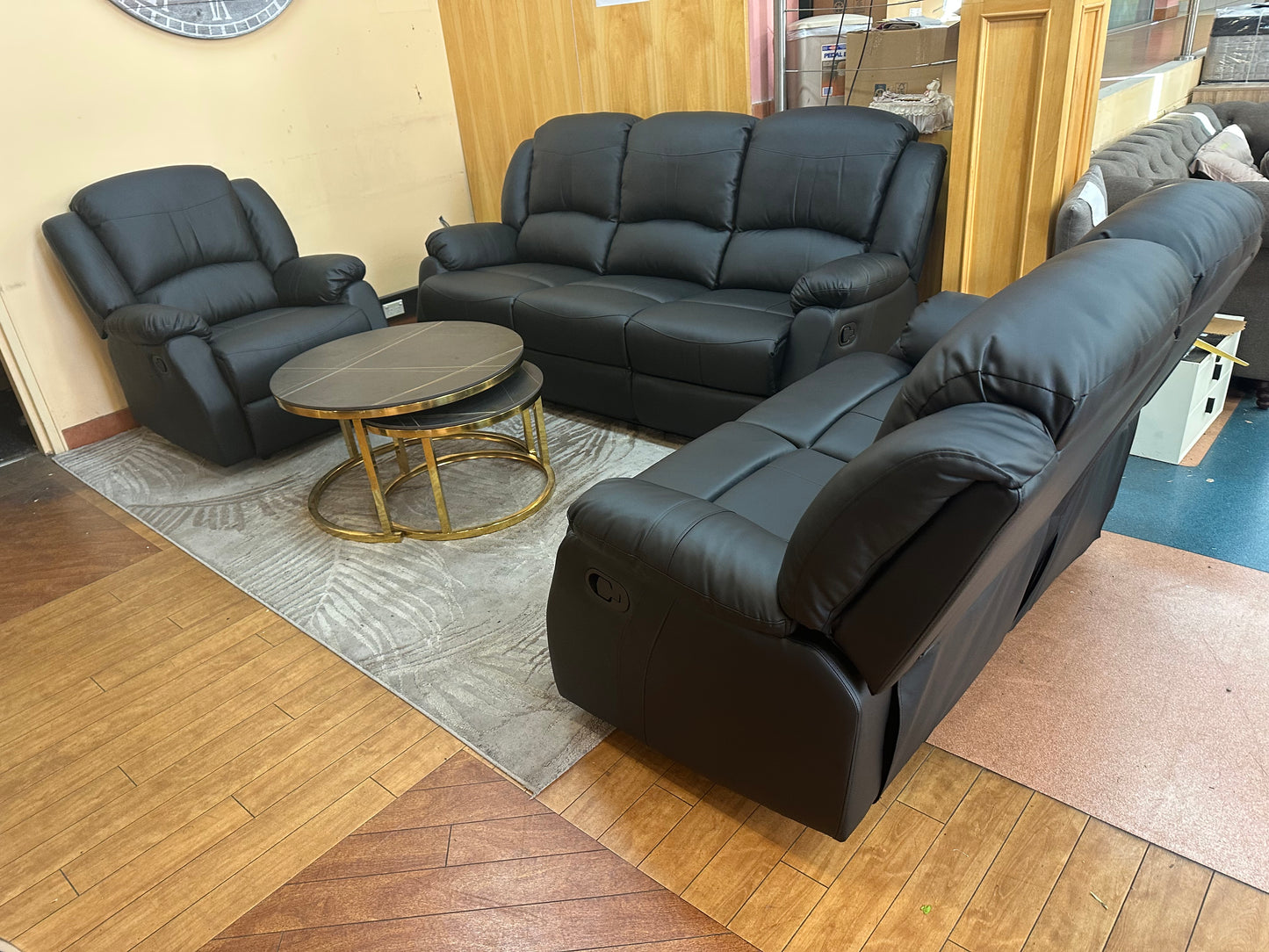 6 Seater Leather Recliner Set