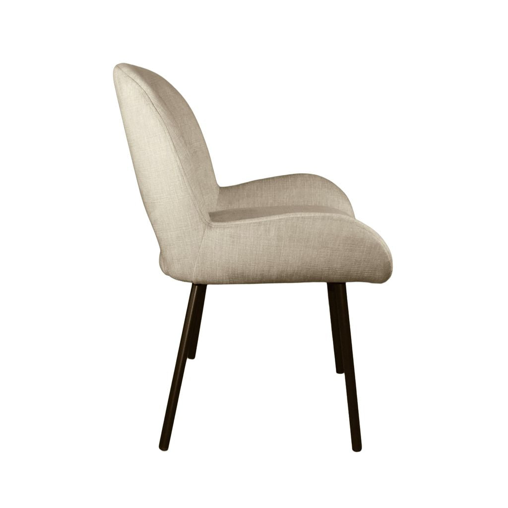 Arden Cream PU Dining Chair – Modern Comfort with Black Metal Legs