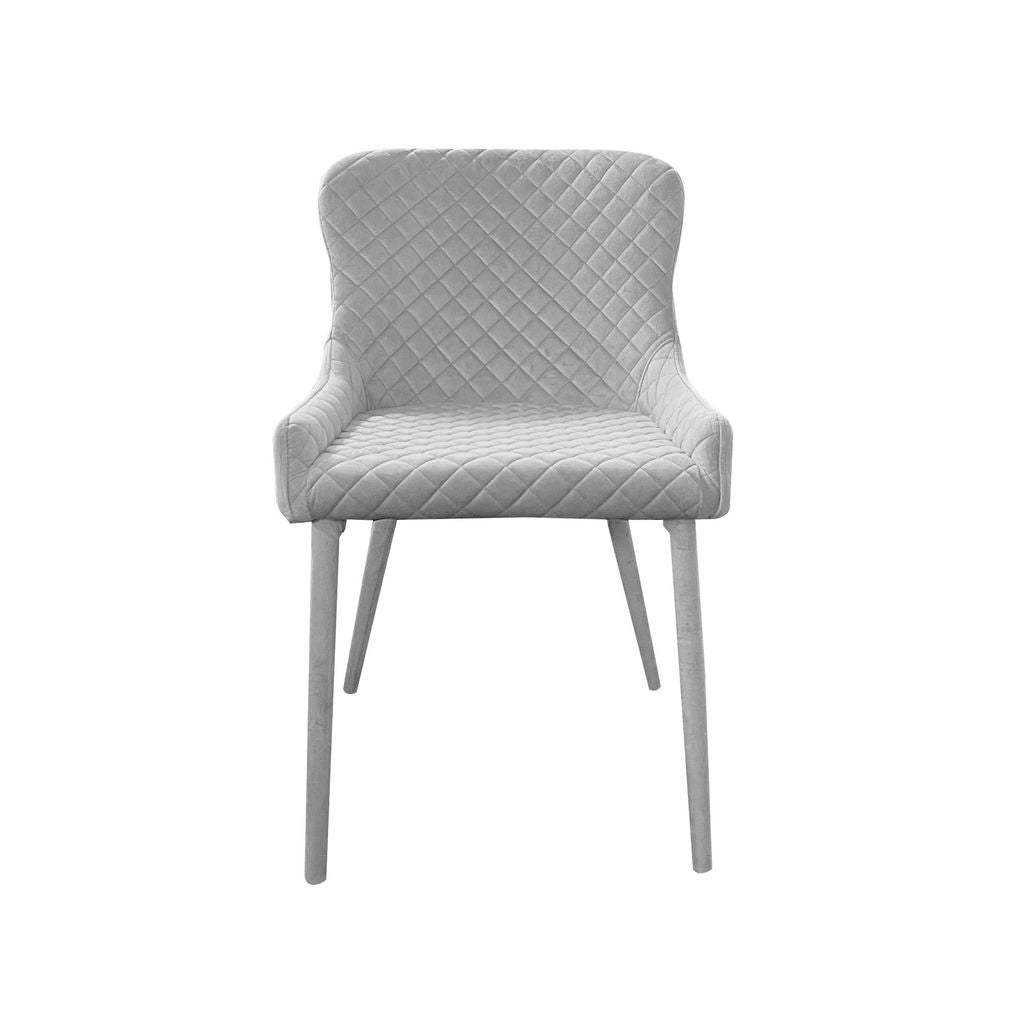 Aurora Luxe 5-Piece Round Dining Set – White Sintered Stone Table with Velvet Chairs (Light Grey)