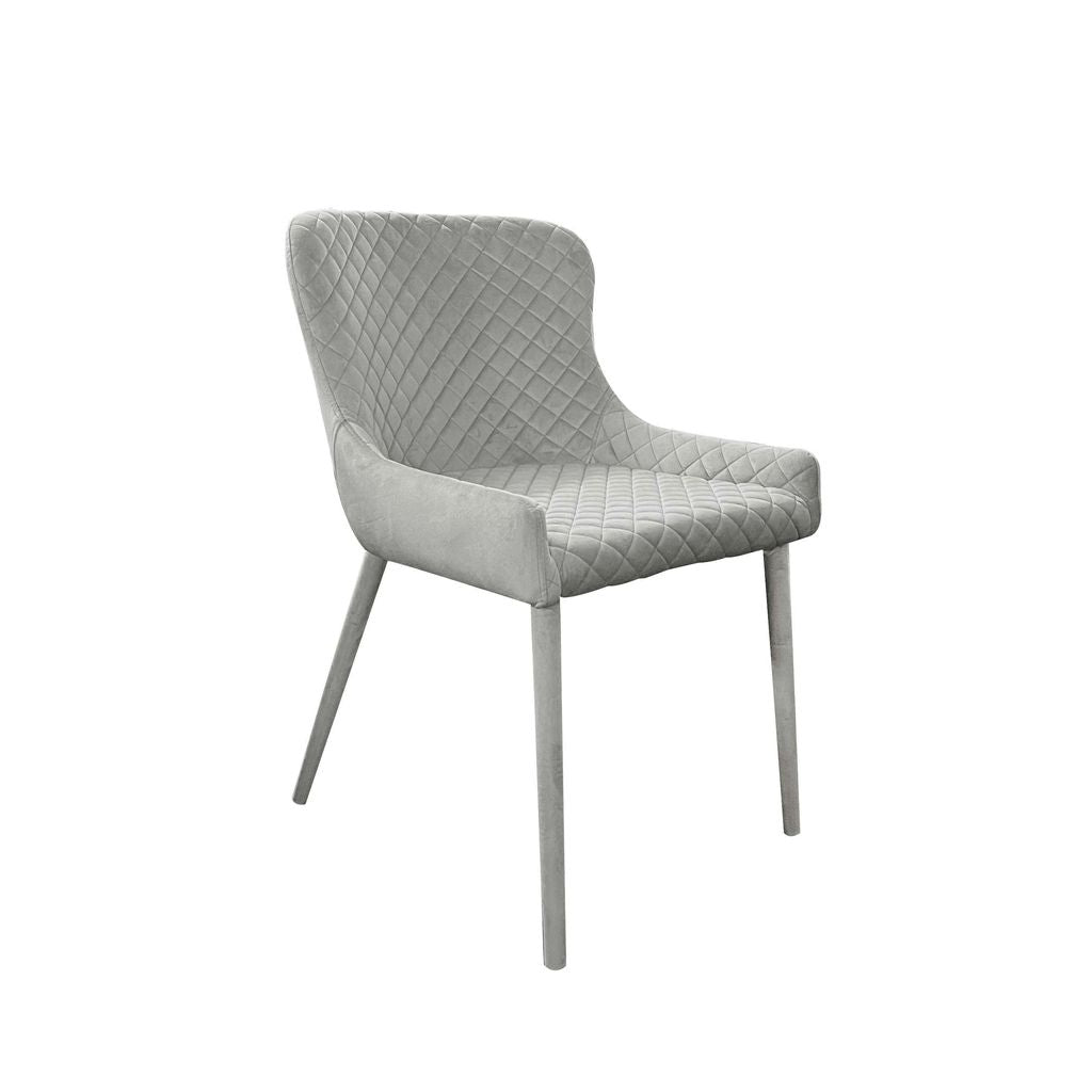 Aurora Luxe 5-Piece Round Dining Set – White Sintered Stone Table with Velvet Chairs (Light Grey)
