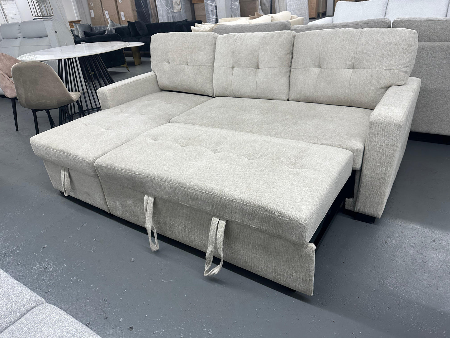 Oslo Pull-Out Sofa Bed with Storage – Space-Saving Modern Design