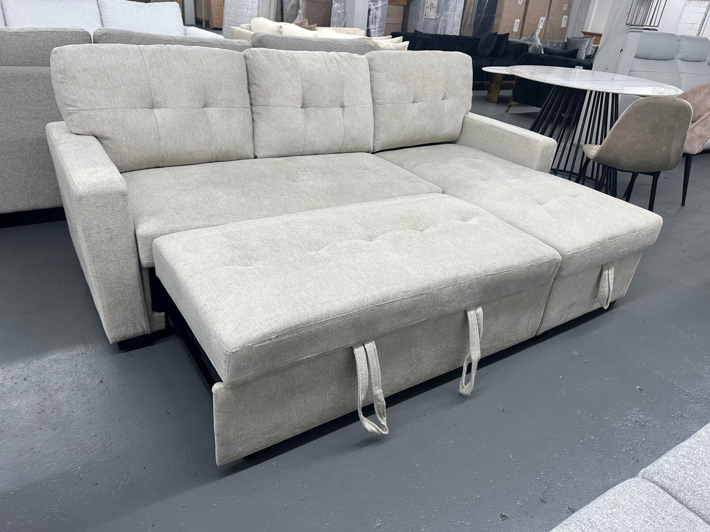 Oslo Pull-Out Sofa Bed with Storage – Space-Saving Modern Design