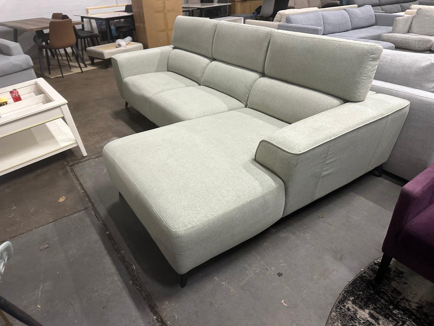 Adjustable headrest L-Shape Fabric Sofa (Pre-Owned) perfect as new condition