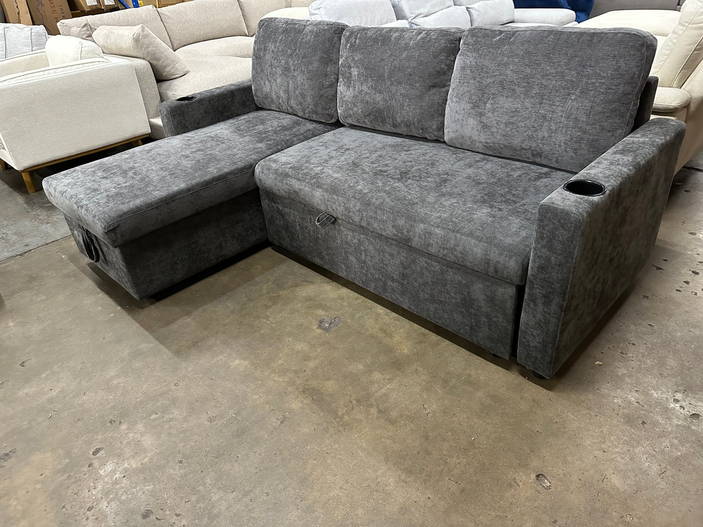 Lisa Sofa Bed, Dark grey/ Charcoal color