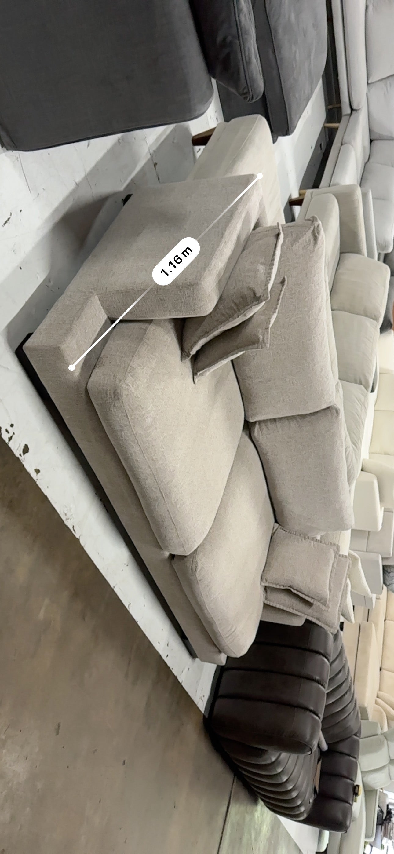 Massive deep seats 2.5 - 3 seater sofa. Feather filled cushions. Removable washable covers