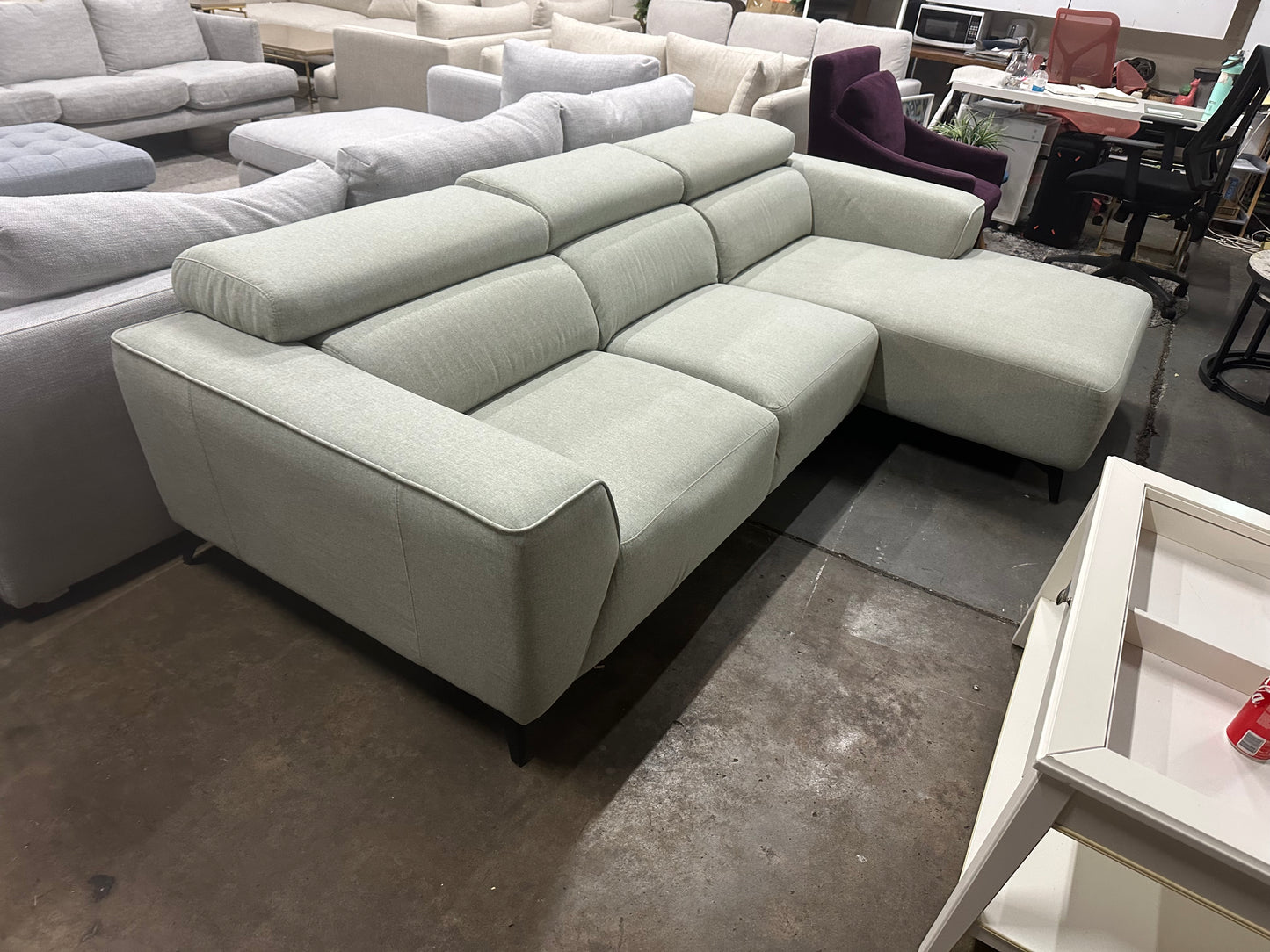 Adjustable headrest L-Shape Fabric Sofa (Pre-Owned) perfect as new condition