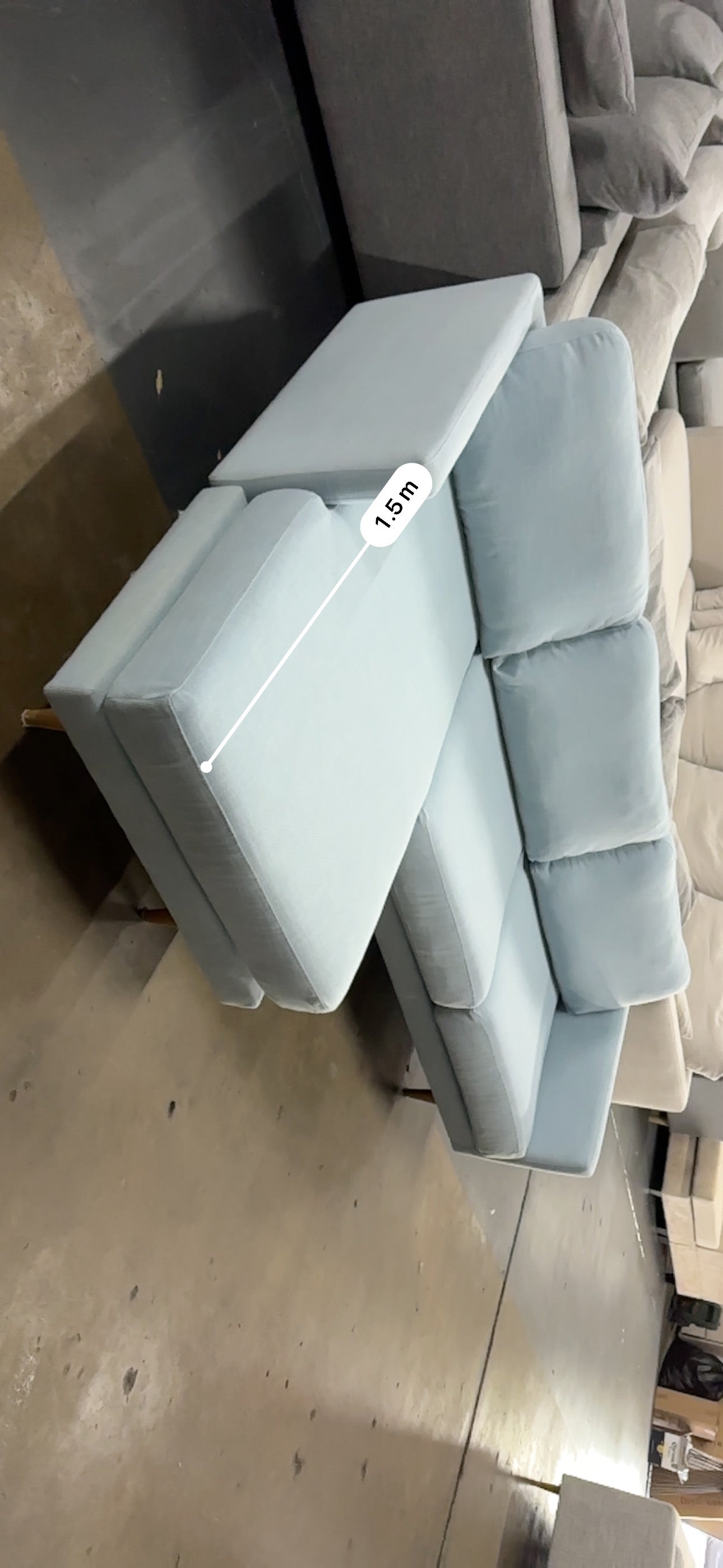 Freedom furniture Dockland model! Light blue L-Shape Sofa (Pre-Owned) professionally cleaned