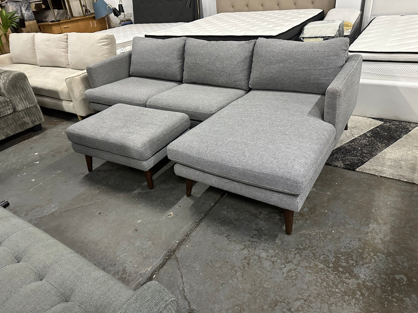 Fabric L shape Sofa with Ottoman (Pre-Owned) Lounge lovers