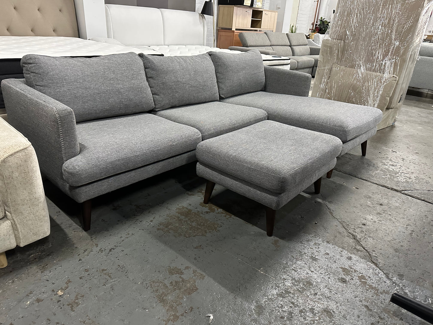 Fabric L shape Sofa with Ottoman (Pre-Owned) Lounge lovers
