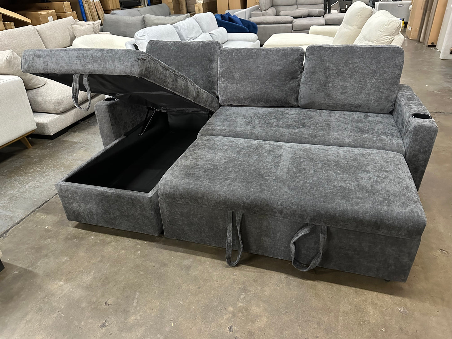 Lisa Sofa Bed, Dark grey/ Charcoal color