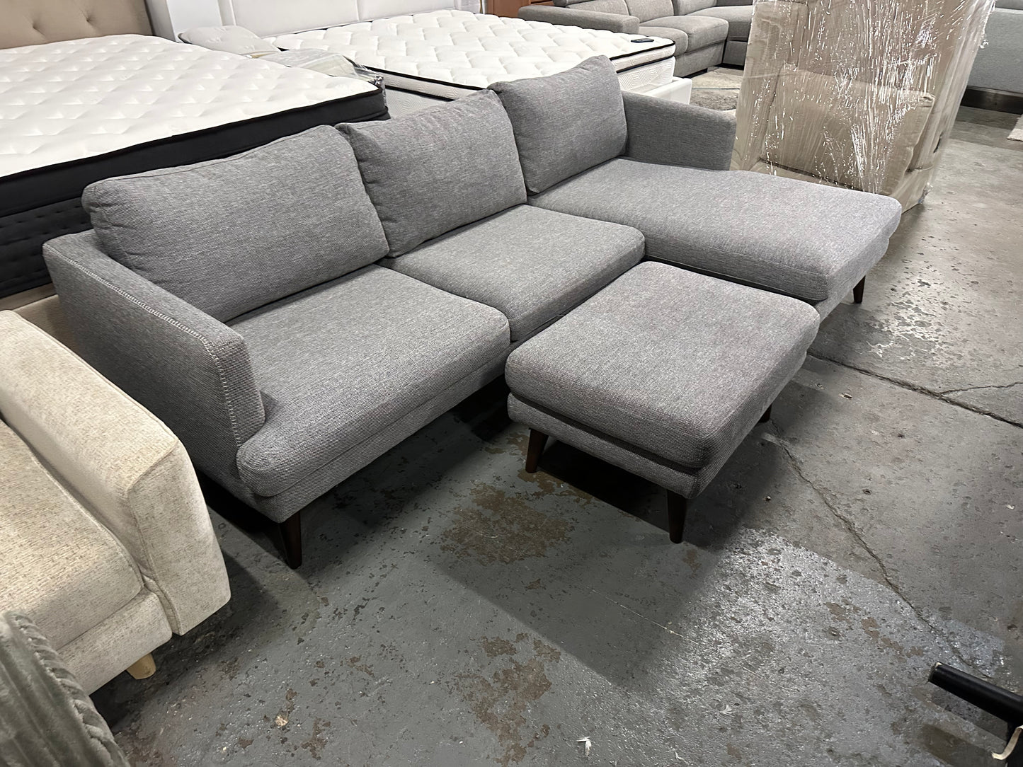 Fabric L shape Sofa with Ottoman (Pre-Owned) Lounge lovers