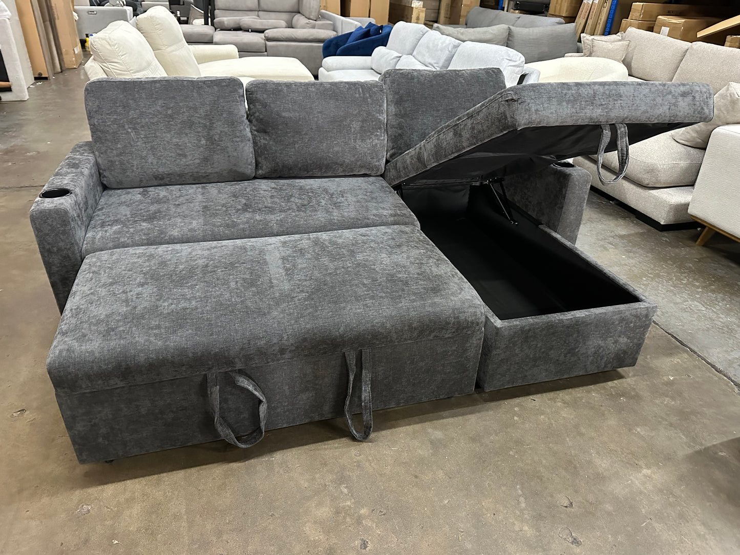 Lisa Sofa Bed, Dark grey/ Charcoal color