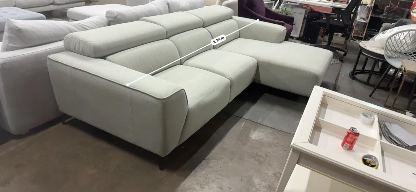 Adjustable headrest L-Shape Fabric Sofa (Pre-Owned) perfect as new condition