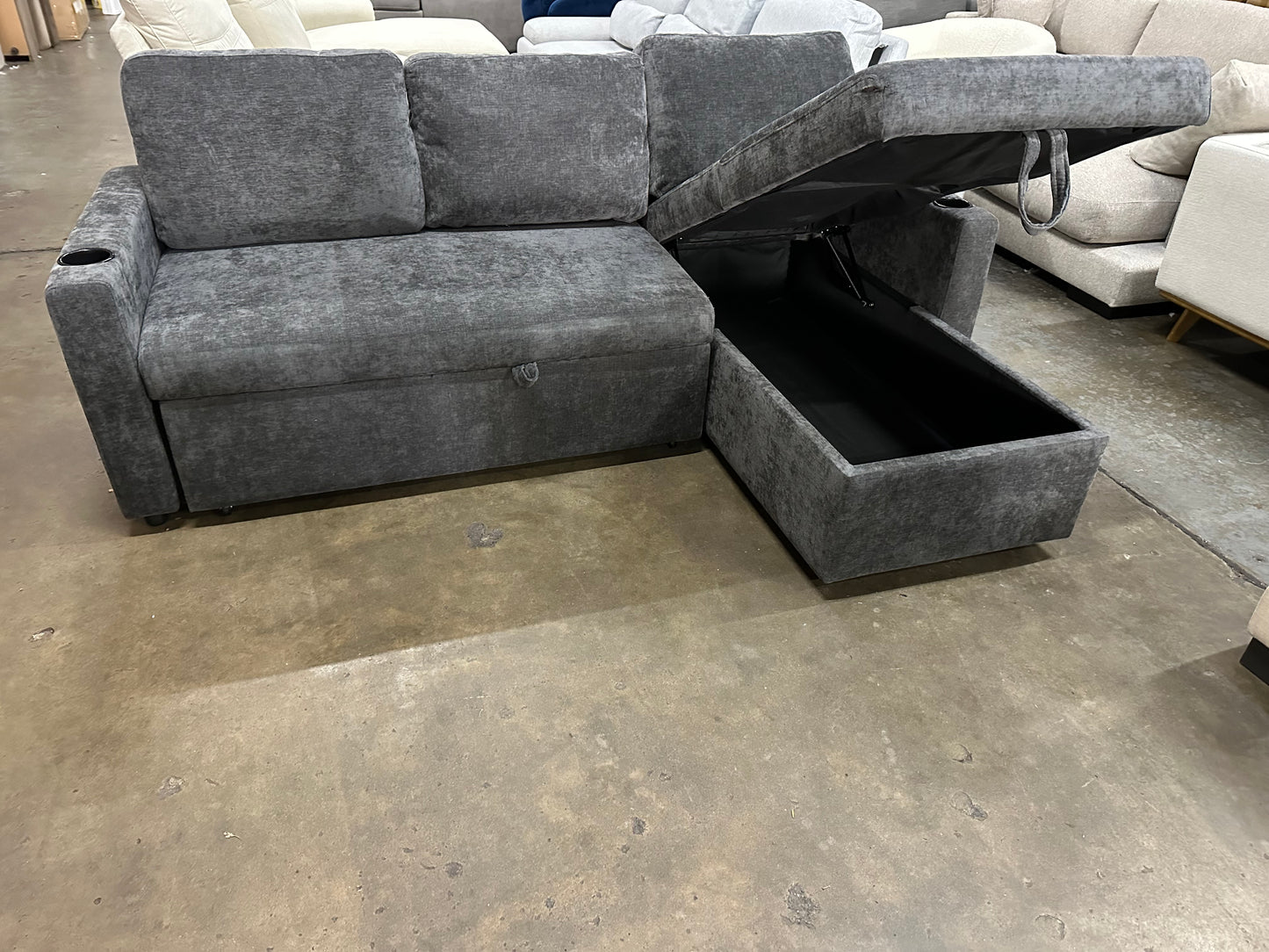 Lisa Sofa Bed, Dark grey/ Charcoal color