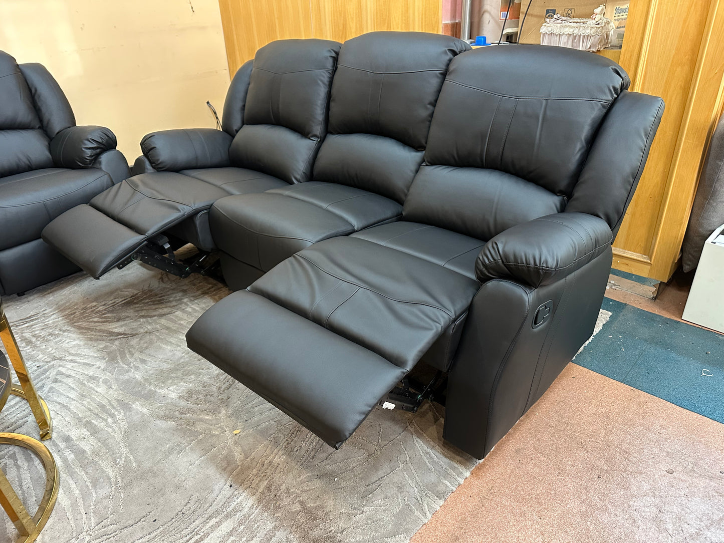 6 Seater Leather Recliner Set