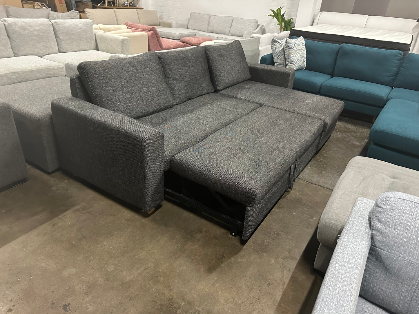 Fabric L shape Sofa Bed (Pre-Owned) Lounge lovers
