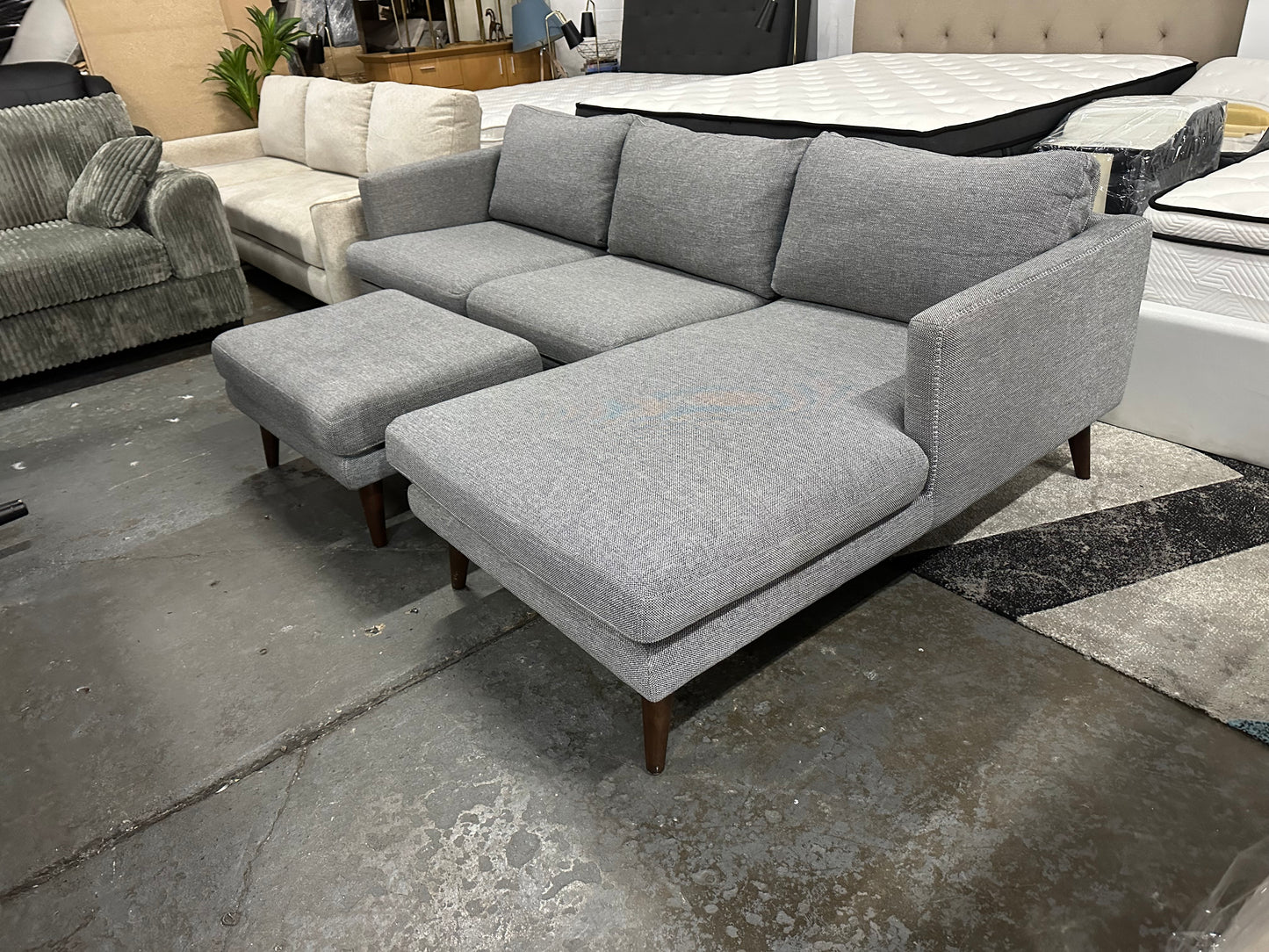 Fabric L shape Sofa with Ottoman (Pre-Owned) Lounge lovers