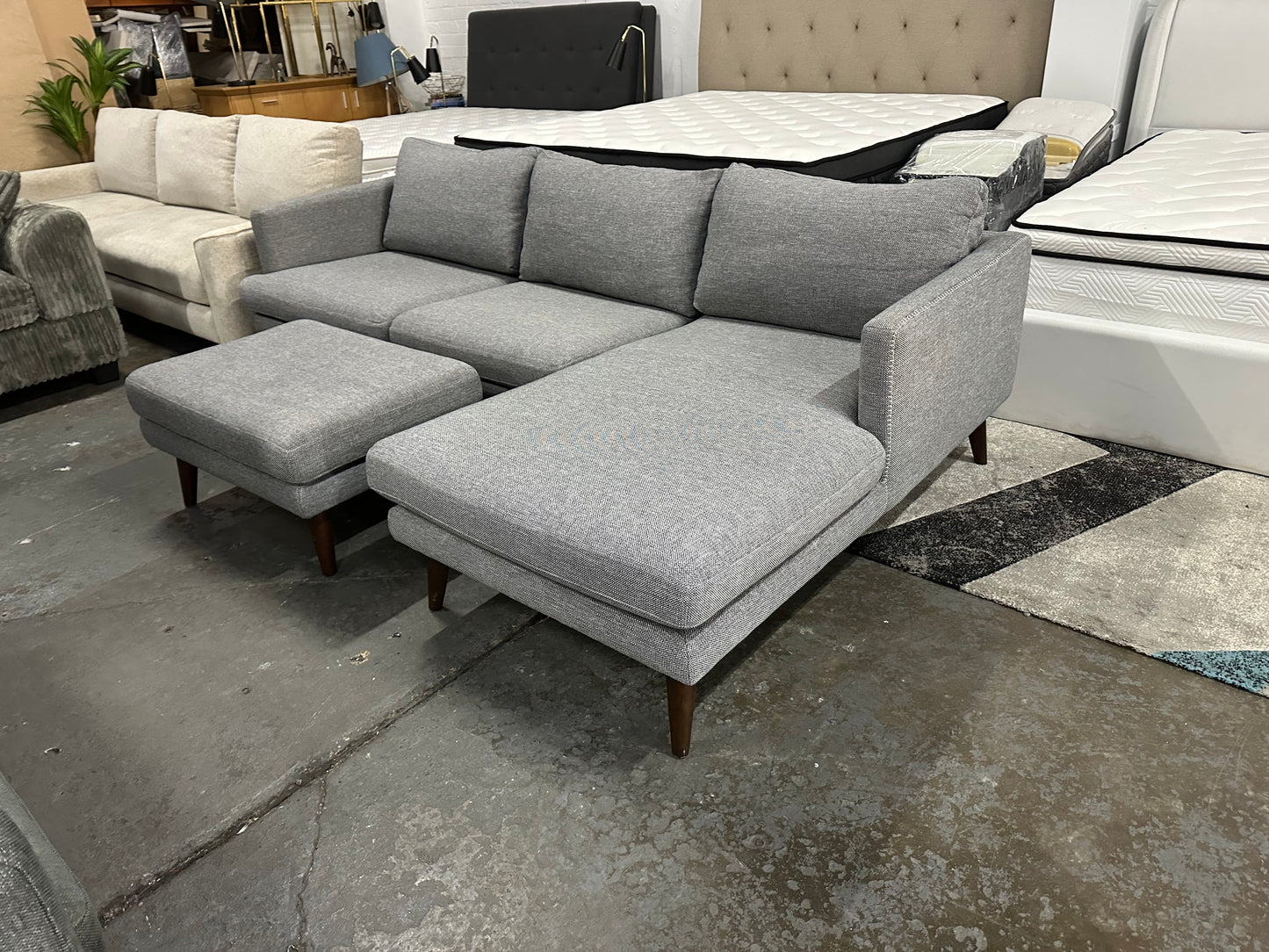 Fabric L shape Sofa with Ottoman (Pre-Owned) Lounge lovers
