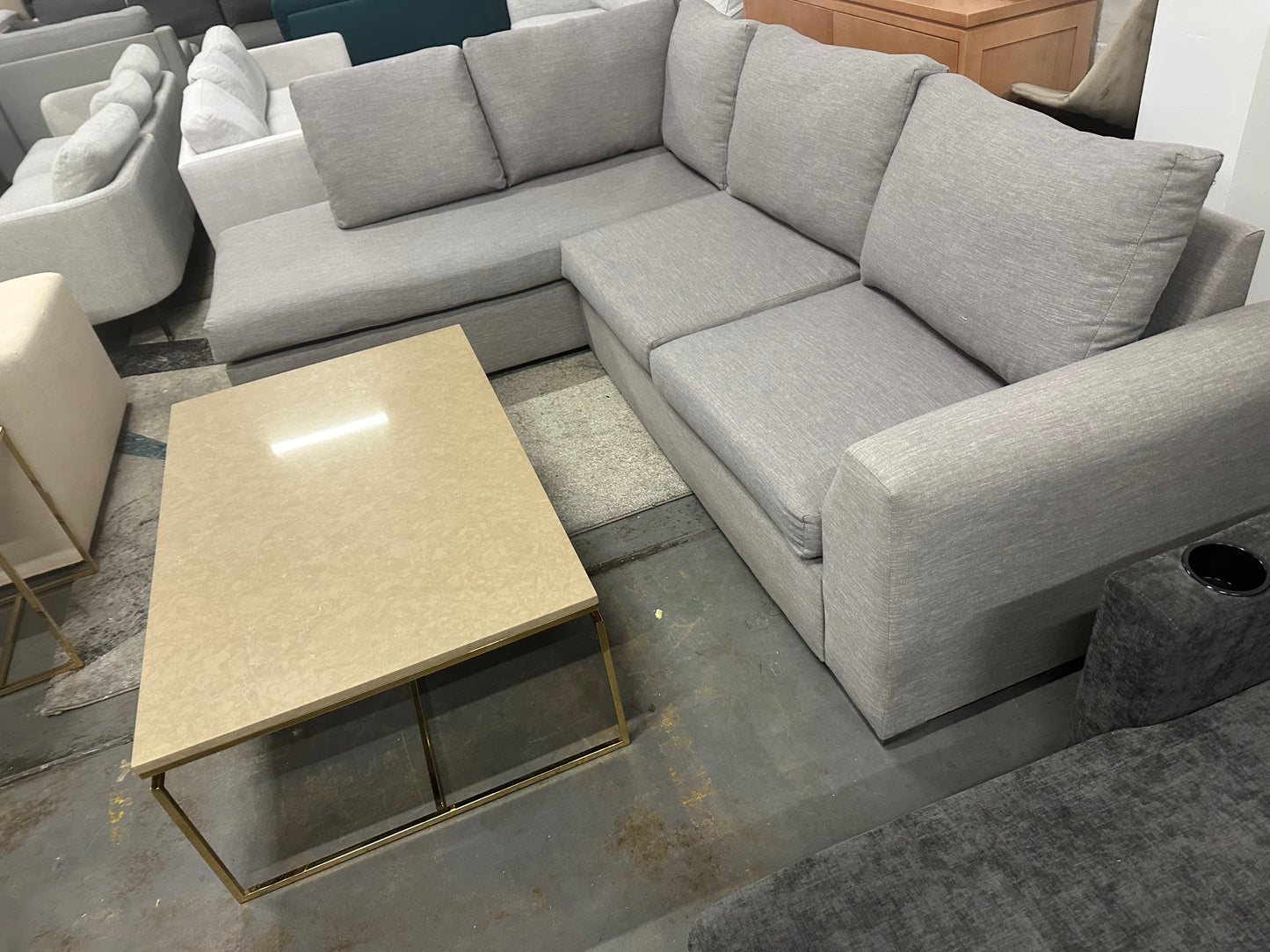 Domayne L-Shape Large Sofa (Pre-Owned) Professionally cleaned perfect as new condition