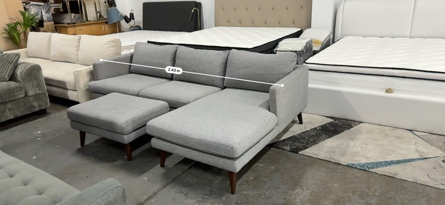 Fabric L shape Sofa with Ottoman (Pre-Owned) Lounge lovers