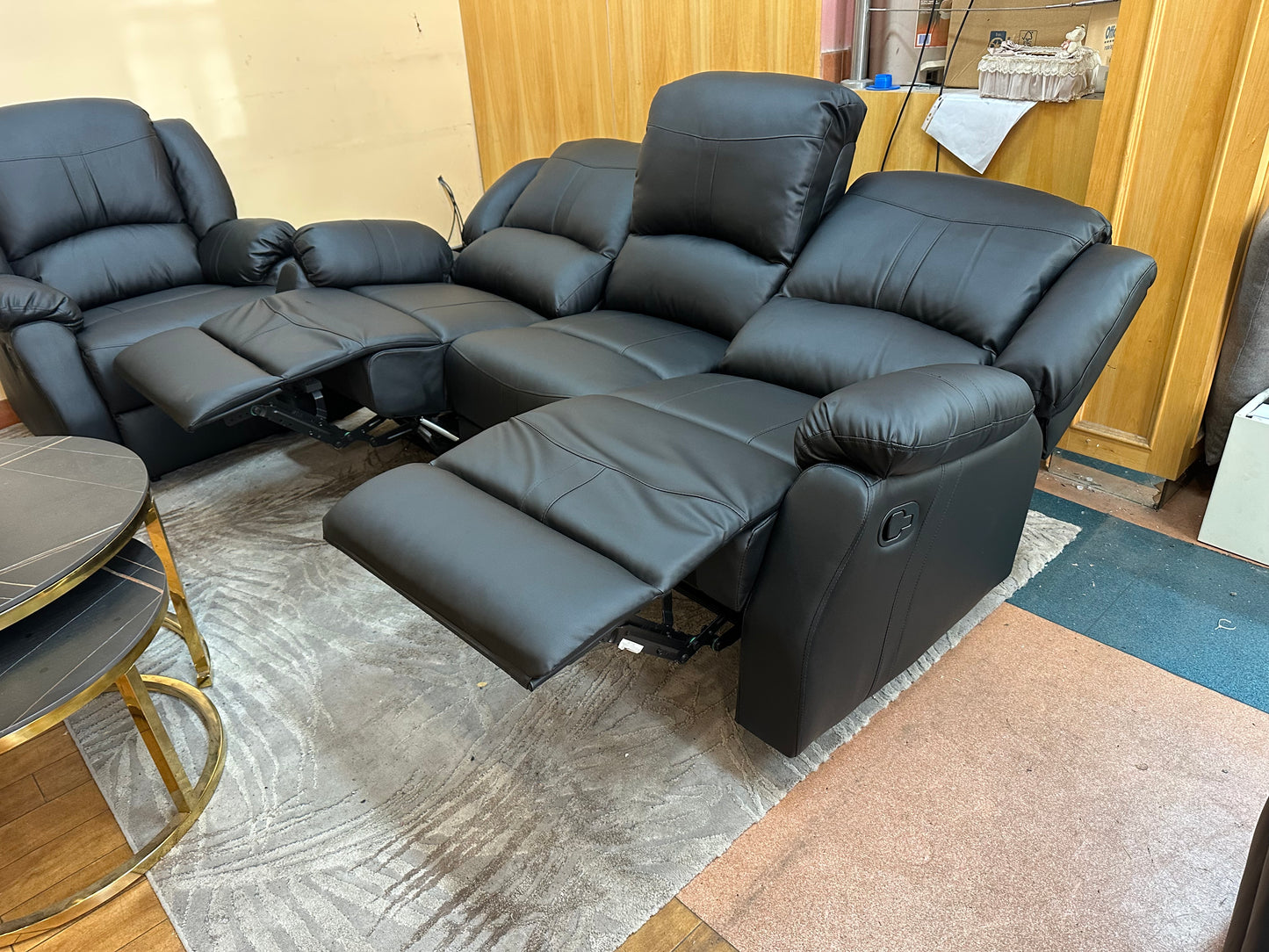 6 Seater Leather Recliner Set