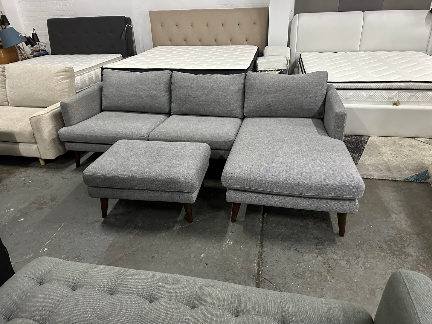 Fabric L shape Sofa with Ottoman (Pre-Owned) Lounge lovers