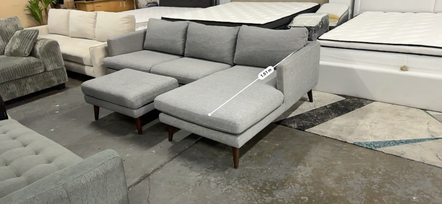 Fabric L shape Sofa with Ottoman (Pre-Owned) Lounge lovers