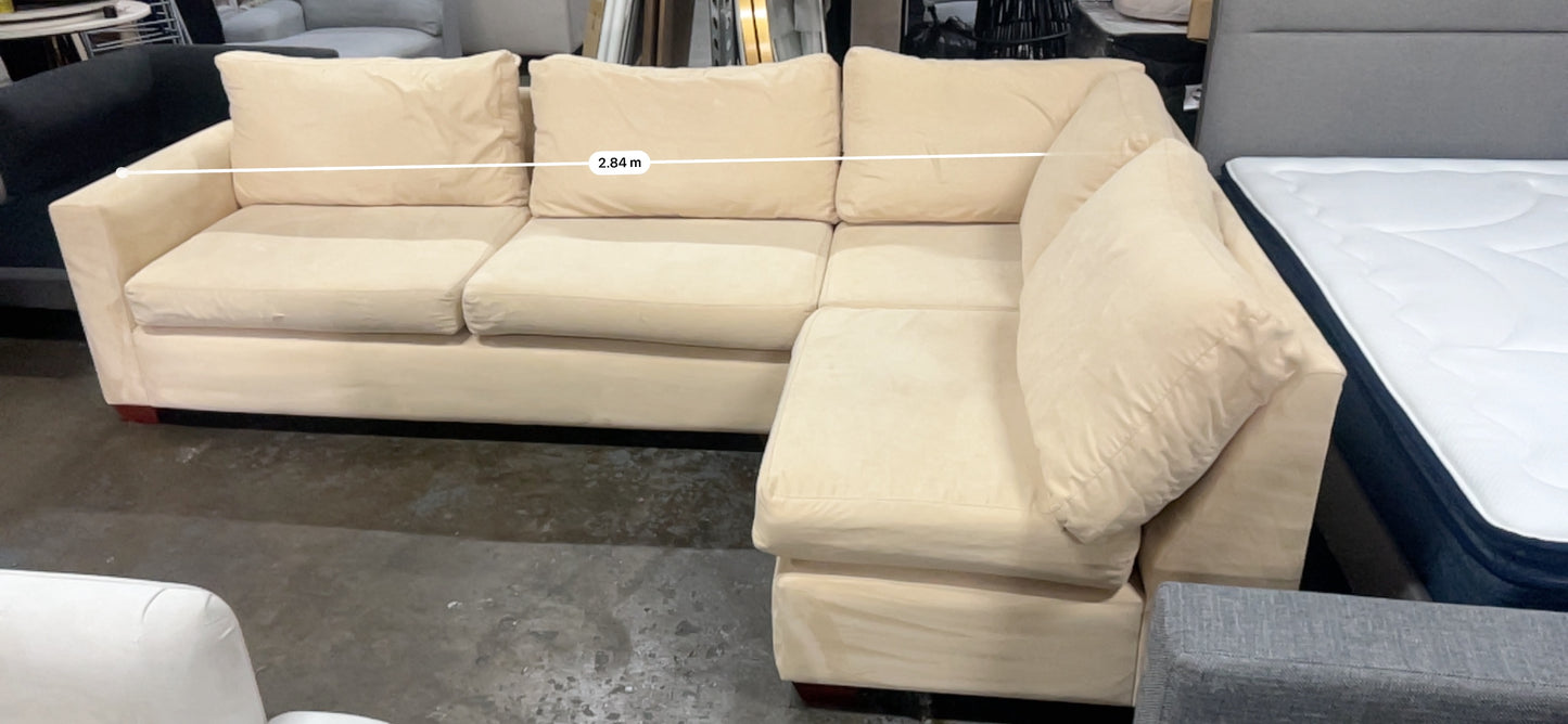 Affordable beige color 4-5 seater sofa.