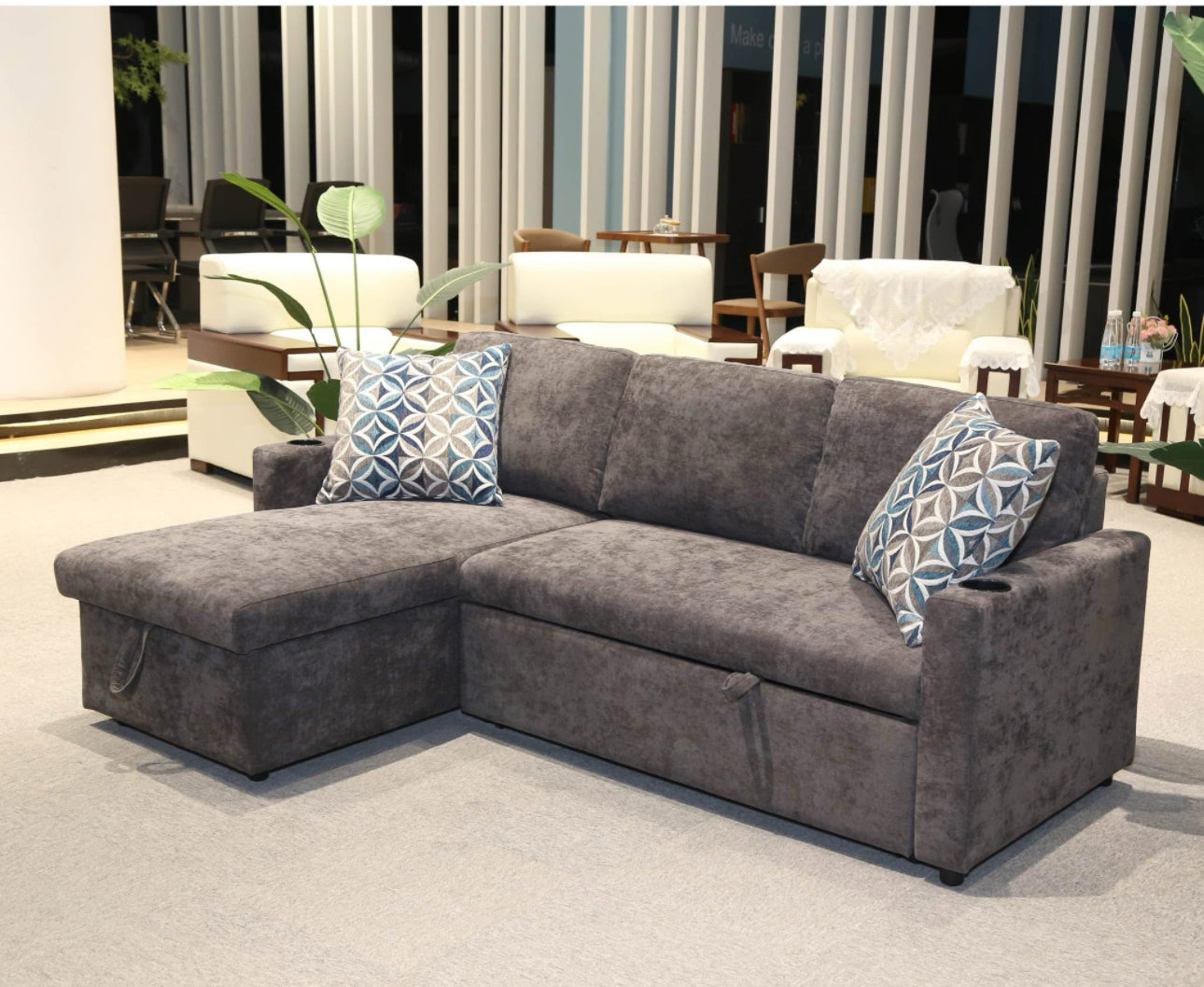 Lisa Sofa Bed, Dark grey/ Charcoal color