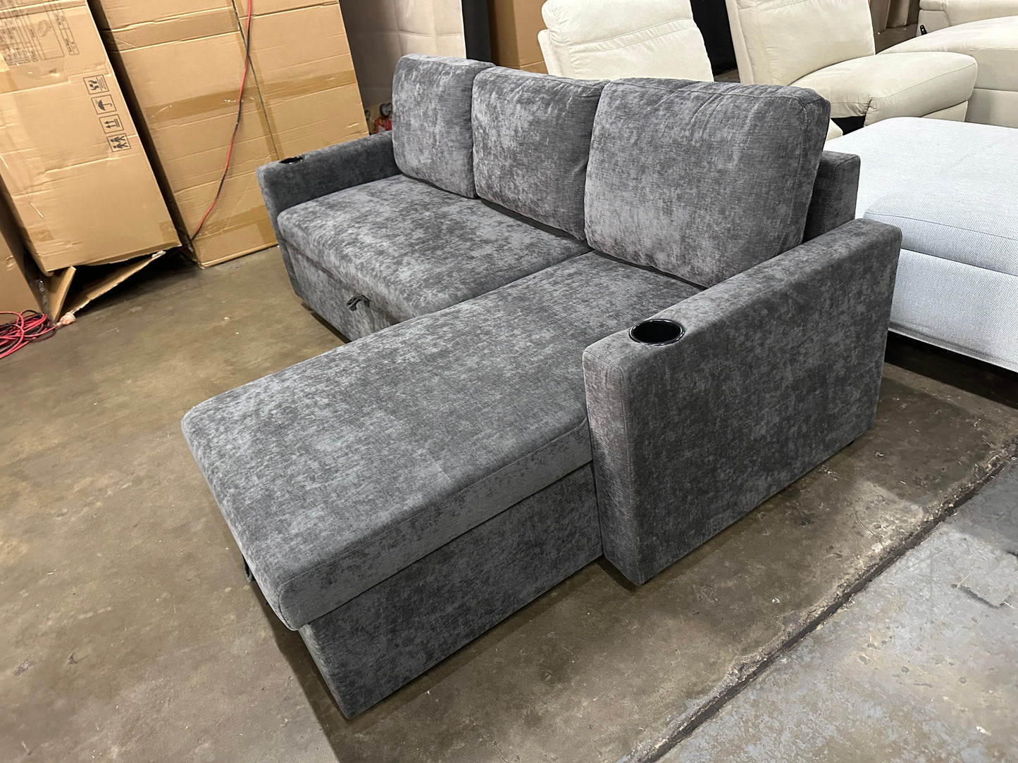 Lisa Sofa Bed, Dark grey/ Charcoal color