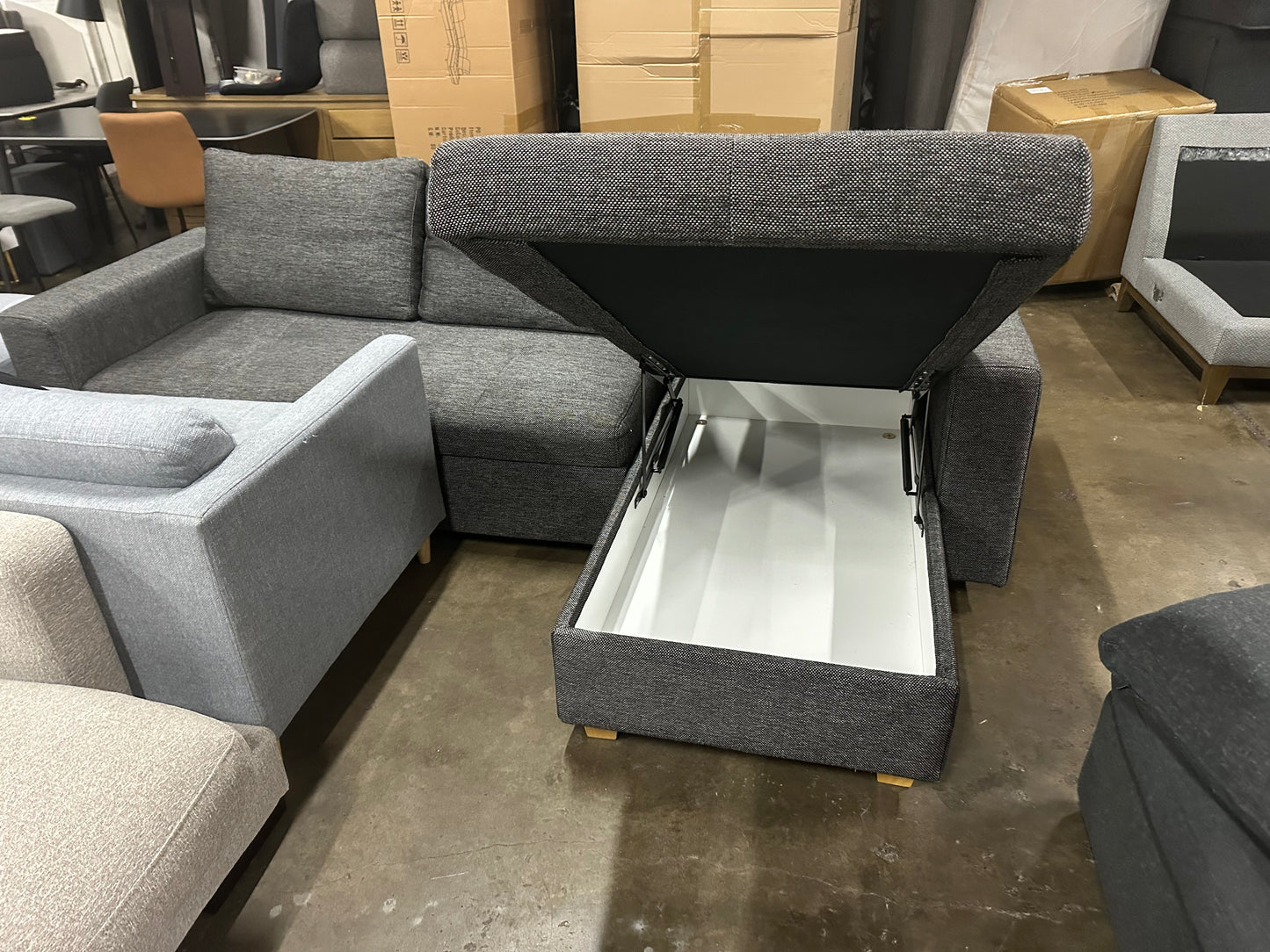 Fabric L shape Sofa Bed (Pre-Owned) Lounge lovers