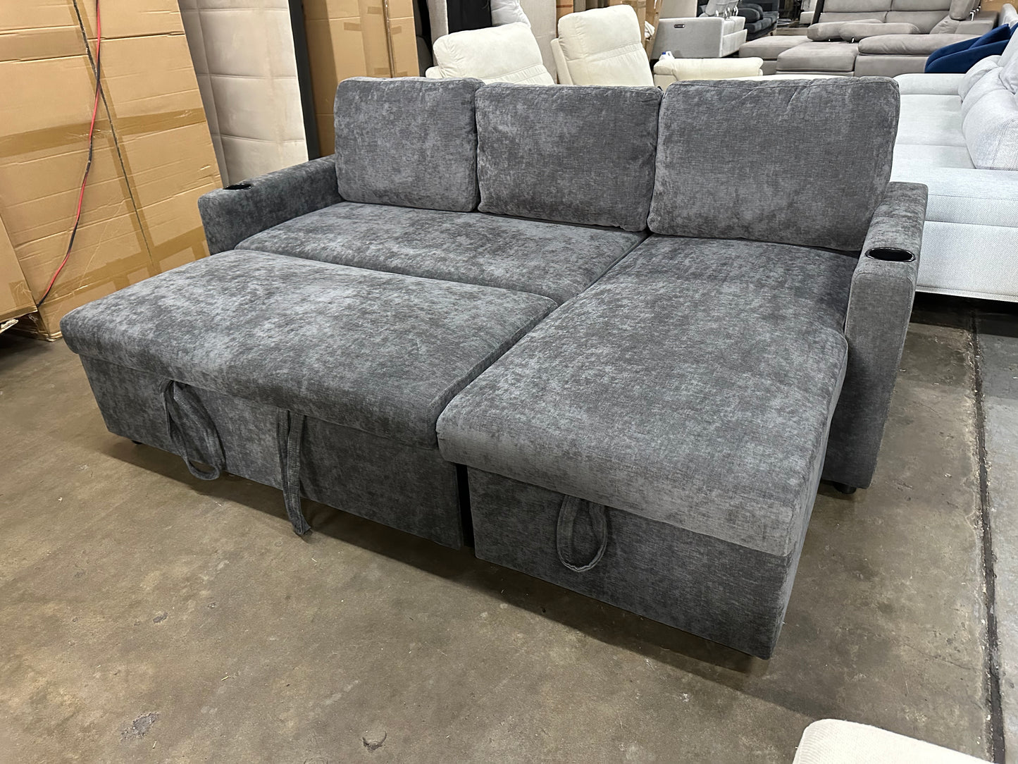 Lisa Sofa Bed, Dark grey/ Charcoal color