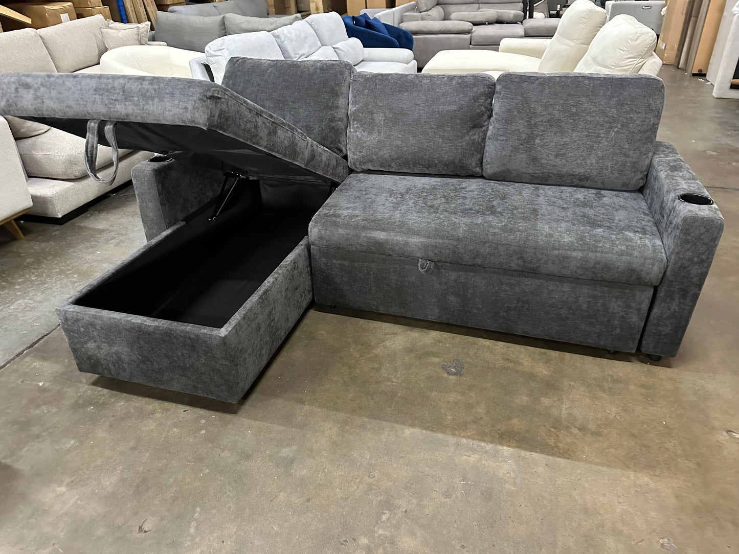 Lisa Sofa Bed, Dark grey/ Charcoal color