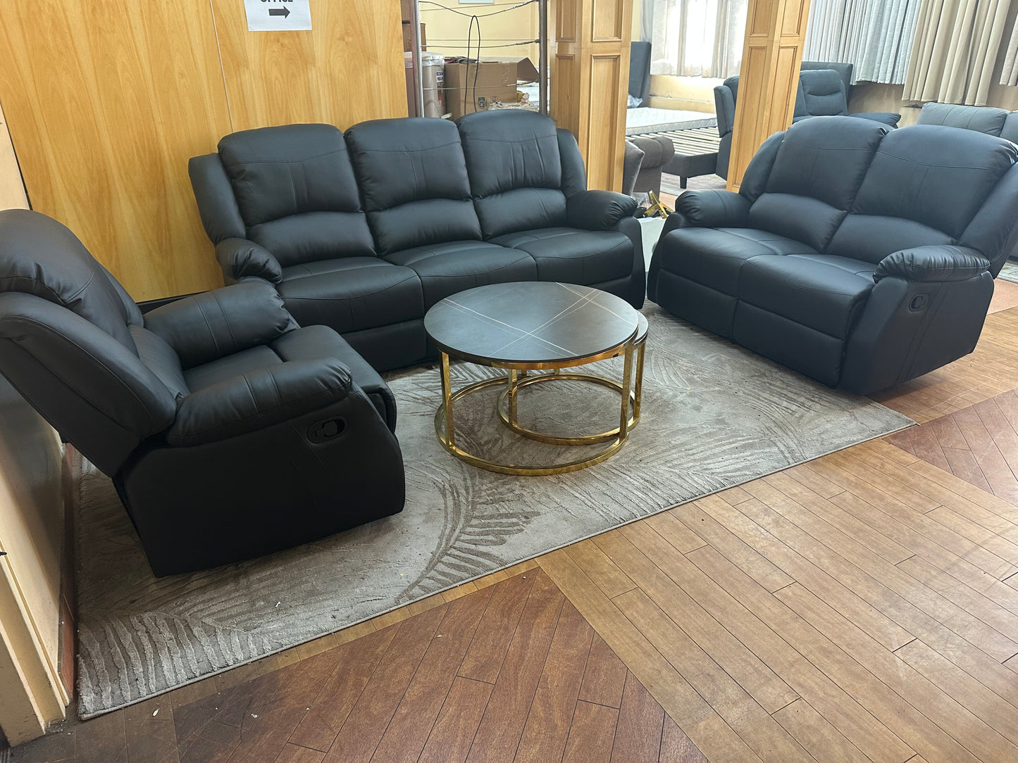 6 Seater Leather Recliner Set