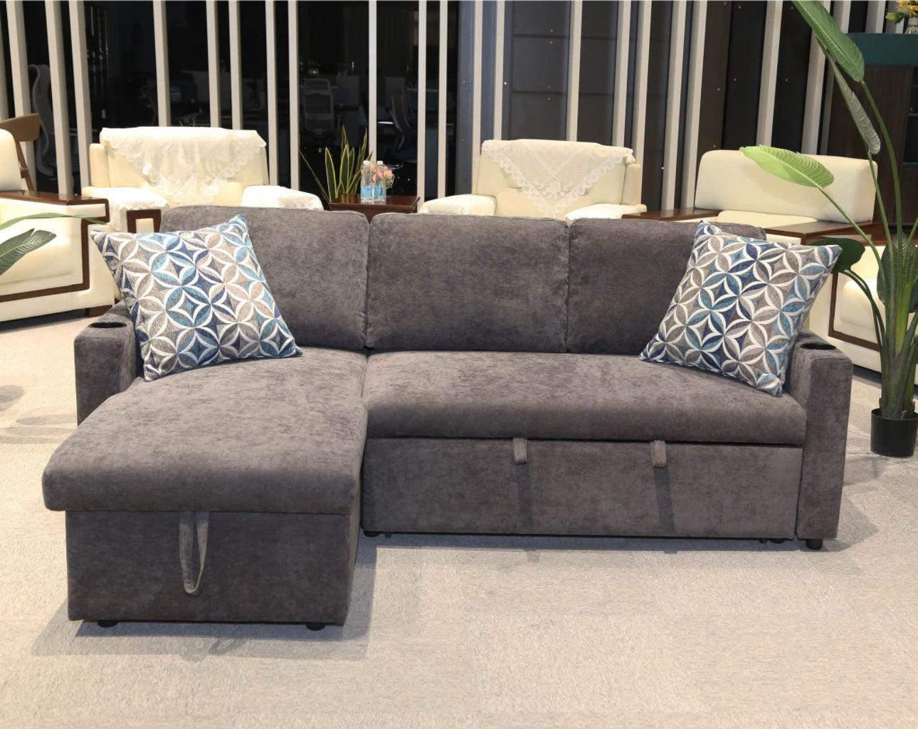Lisa Sofa Bed, Dark grey/ Charcoal color