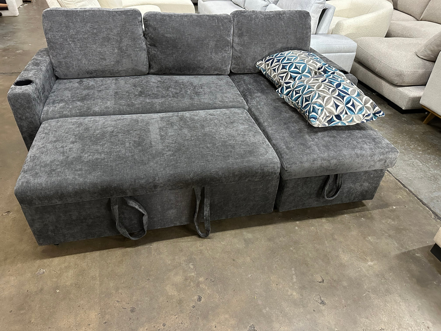 Lisa Sofa Bed, Dark grey/ Charcoal color