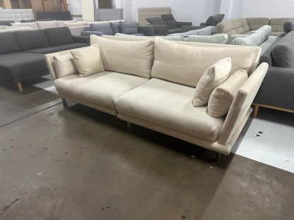 Custom made 2.5 seater Sofa (Pre-Owned) Cream Color all cushion and frame covers removable and washable