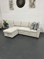 Lisa Sofa Bed with Storage (Very light grey/ Cream)