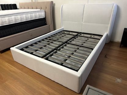 Stylish white bed frame with 34 cm cool gel memory mattress