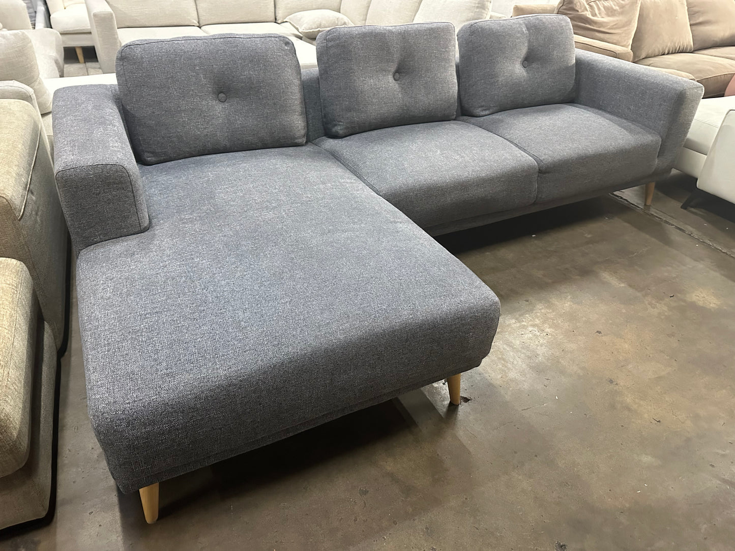 Large comfortable Focus on L shape sofa. As new condition professionally cleaned