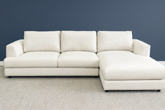 Modern Monica L-Shape Sectional Sofa – Cream Fabric