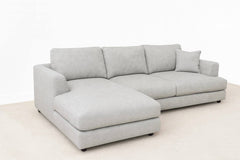 Cloud Luxe L-Shape Sectional Sofa – Light Grey Fabric