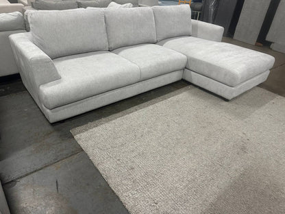 Cloud Luxe L-Shape Sectional Sofa – Light Grey Fabric