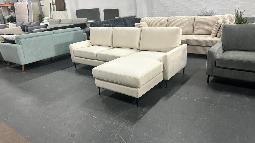 Aida Reversible Chaise Sofa – Cream