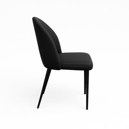 Arden Black PU Dining Chair – Modern Elegance with Metal Legs