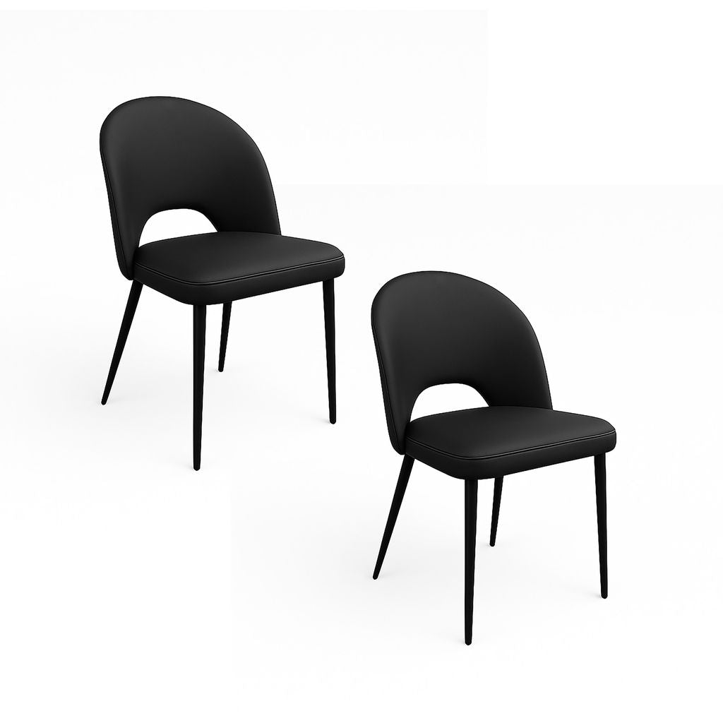 Arden Black PU Dining Chair – Modern Elegance with Metal Legs