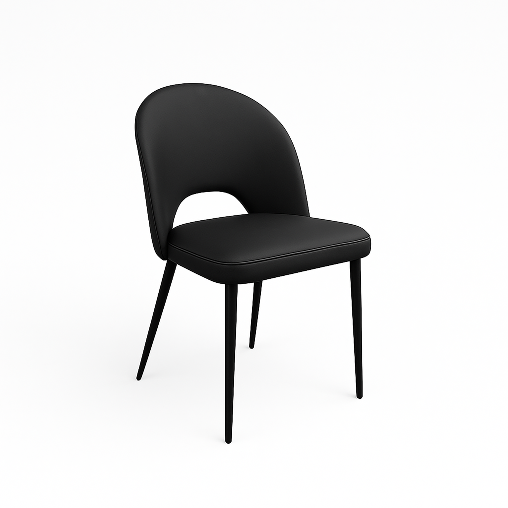 Arden Black PU Dining Chair – Modern Elegance with Metal Legs