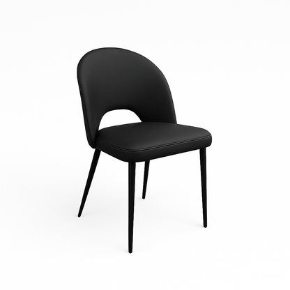 Arden Black PU Dining Chair – Modern Elegance with Metal Legs