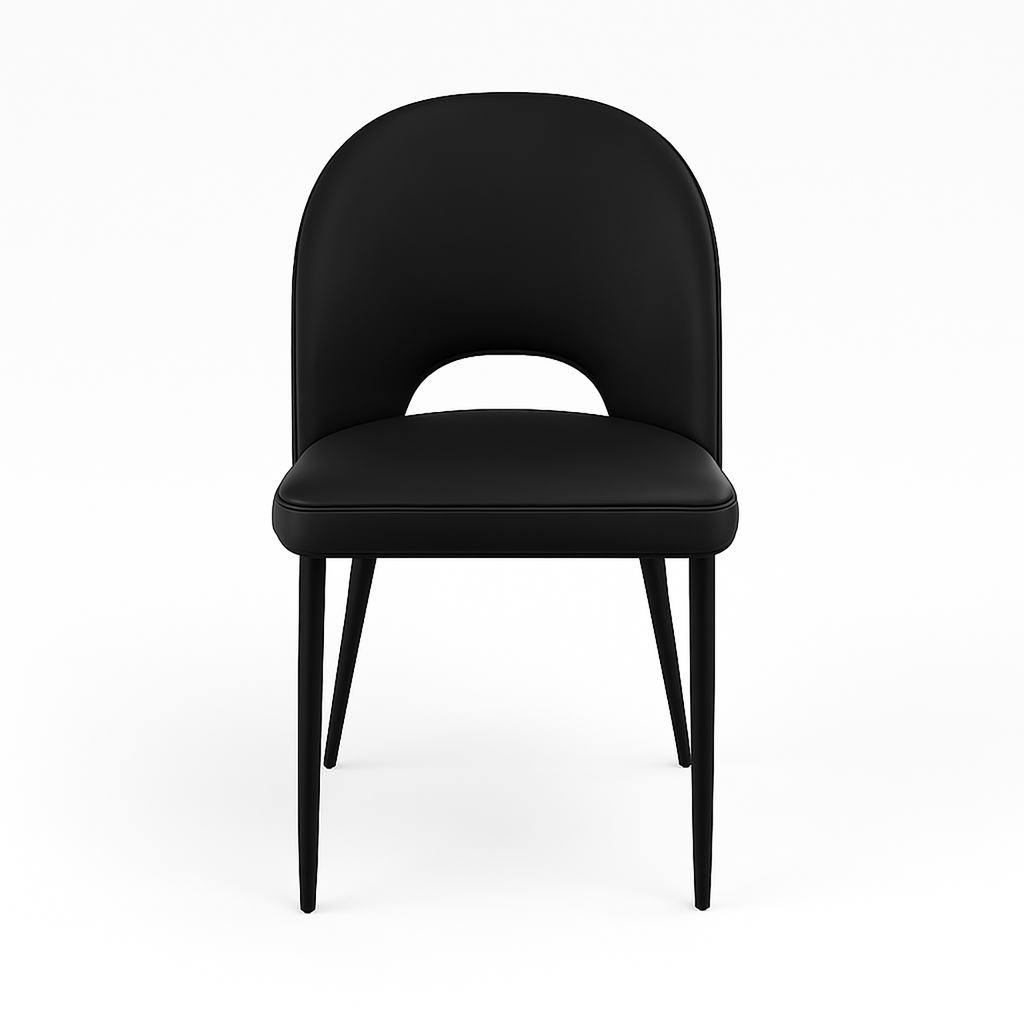 Arden Black PU Dining Chair – Modern Elegance with Metal Legs