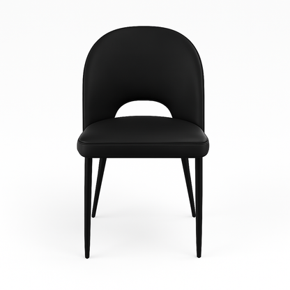 Arden Black PU Dining Chair – Modern Elegance with Metal Legs
